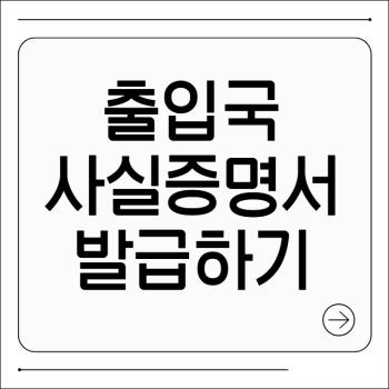 출입국사실증명서 발급