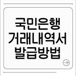 국민은행 거래내역서 발급