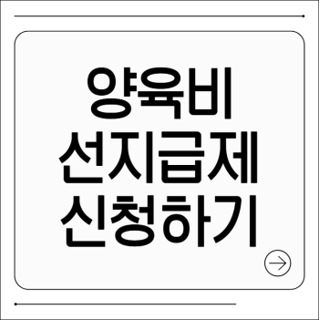 양육비 선지급제 신청