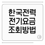 한국전력공사 전기요금 조회