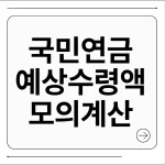 국민연금 예상 수령액 조회