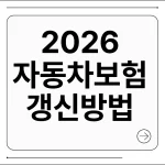 자동차보험 갱신 방법