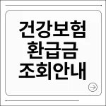 건강보험 환급금 조회