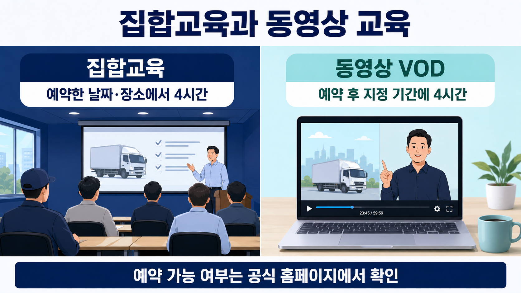 경기도 교통연수원 집합교육 동영상 VOD 비교
