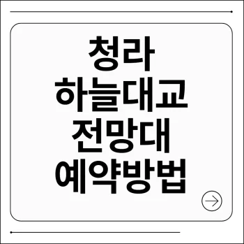 청라 하늘대교 전망대 예약